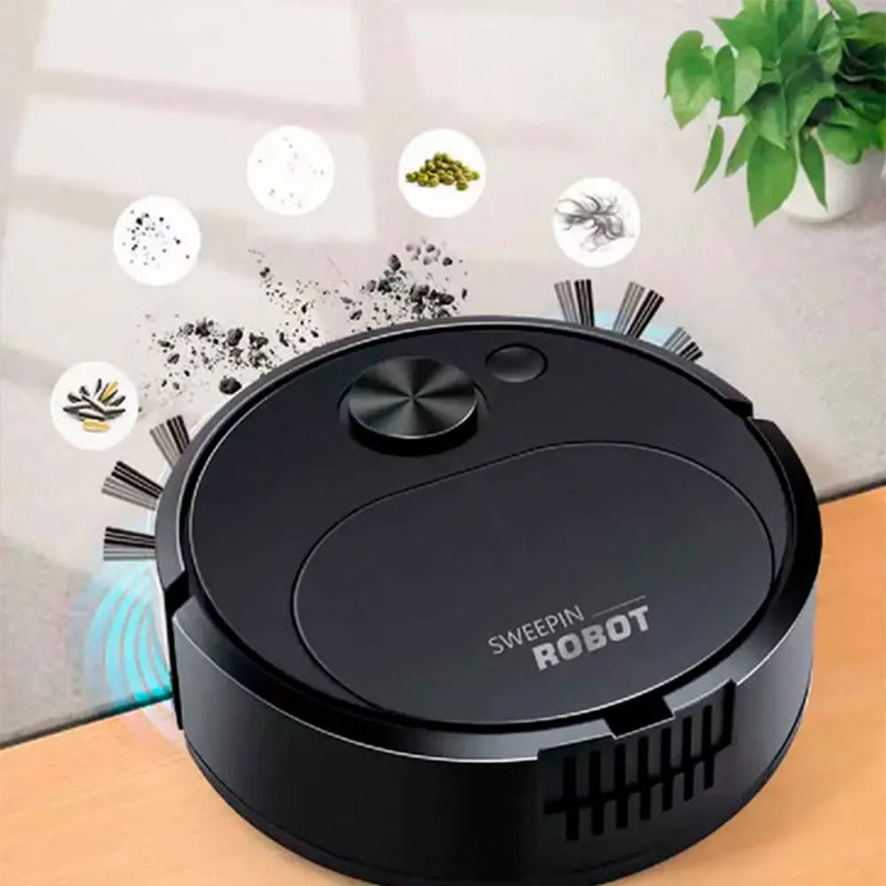 Mini Robô Aspirador de Pó 3 em 1 Bivolt - Impecável e Sem Esforço