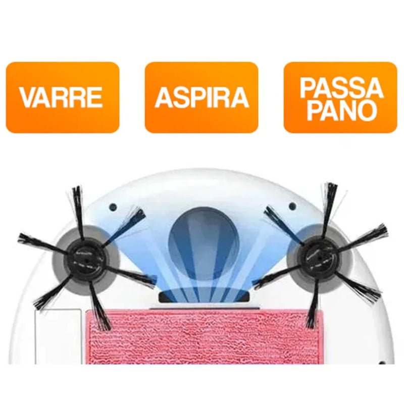 Mini Robô Aspirador de Pó 3 em 1 Bivolt - Impecável e Sem Esforço